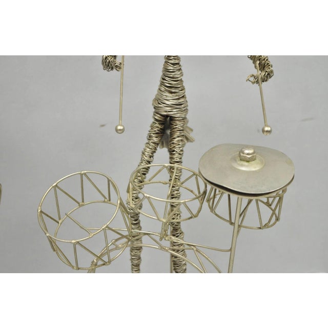 Vintage Mid Century Modern Brutalist Wire Musician Band Figure Sculpture - Set of 2 For Sale - Image 14 of 17
