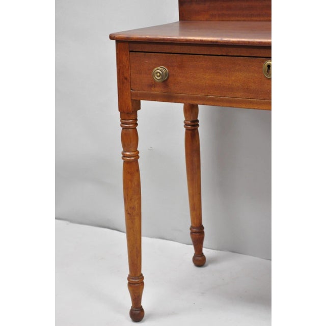 Antique Sheraton Mahogany One Drawer Washstand Server Farmhouse Side Table For Sale - Image 14 of 16