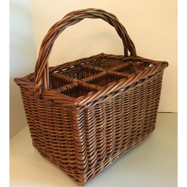 Vintage Wicker Wine Basket Chairish