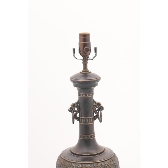 Pair of 1960s Patinated Bronze Archaistic Table Lamps by Marbro Lamp Co. For Sale - Image 10 of 13
