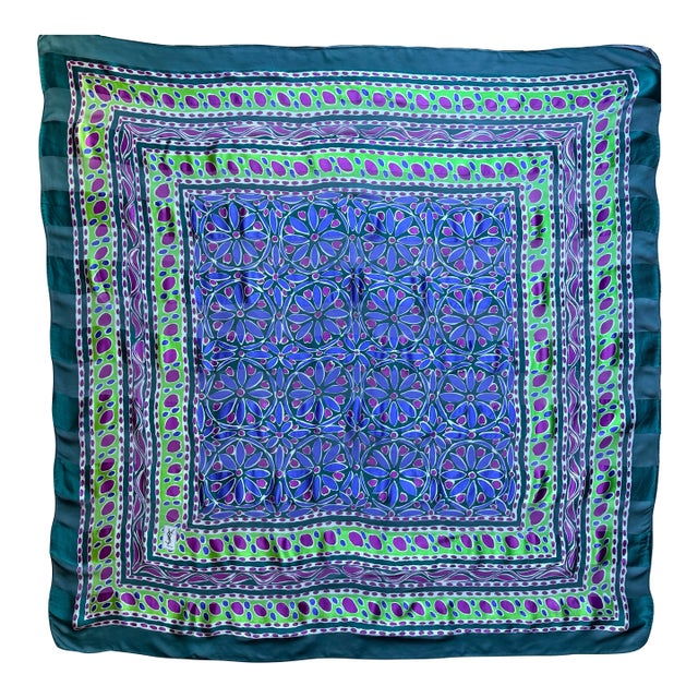 Yves Saint Laurent Silk Voile Scarf With Mosaic Design, 1980 For Sale