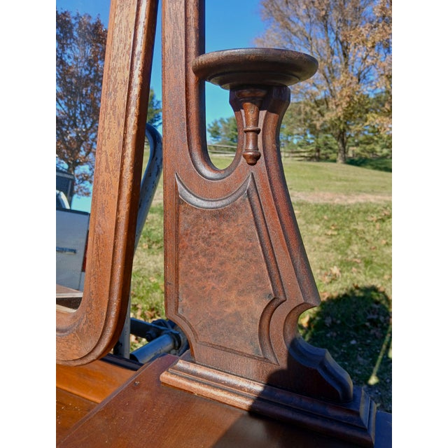 Antique Walnut Victorian 7 Drawer Dresser With Mirror 1880s For Sale - Image 9 of 17