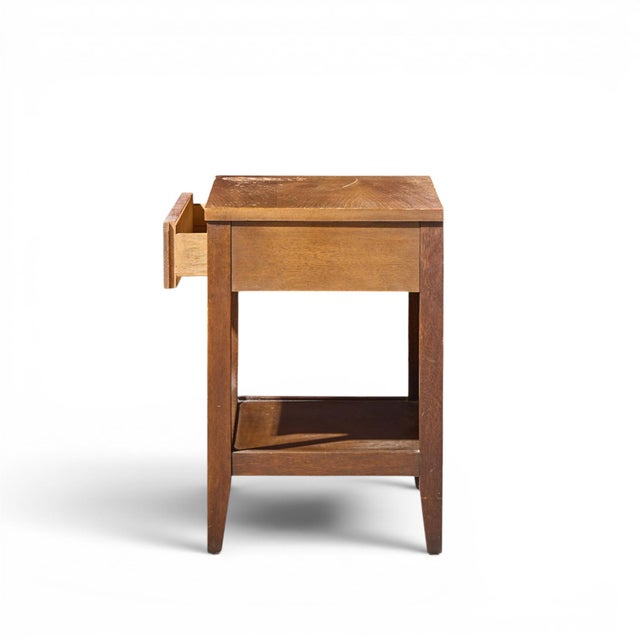 Mid 20th Century Broyhill Brasilia Mid Century Walnut and Brass Nightstand For Sale - Image 5 of 7