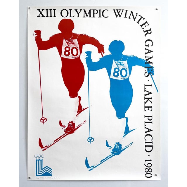 White Original Olympic Poster, 1980 For Sale - Image 8 of 9