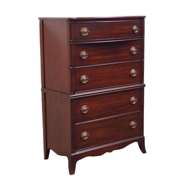 Huntley Furniture Co. Huntley Furniture Solid Mahogany Traditional Duncan Phyfe Style 34" Chest of Drawers 1850 For Sale - Image 4 of 14
