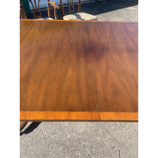 Kittinger 1960s Kittinger 9pc Dining Set W/ Banded Table & 8 Chairs / for Restoration For Sale - Image 4 of 18