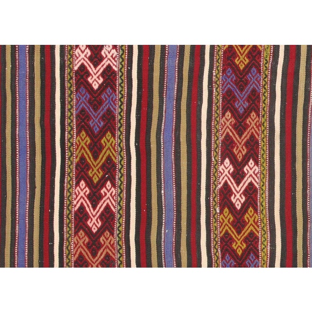 1950s Turkish Kilim. Hand woven with wool on wool foundation in the Oushak region of Turkey. Kilims & Flat Weaves are rugs...