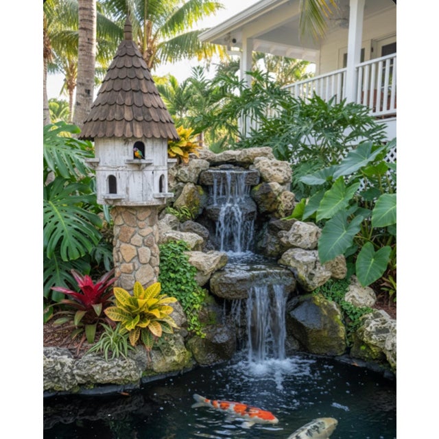 Wood Vintage-Style Rustic Shingle-Roof Dovecote Birdhouse For Sale - Image 7 of 7