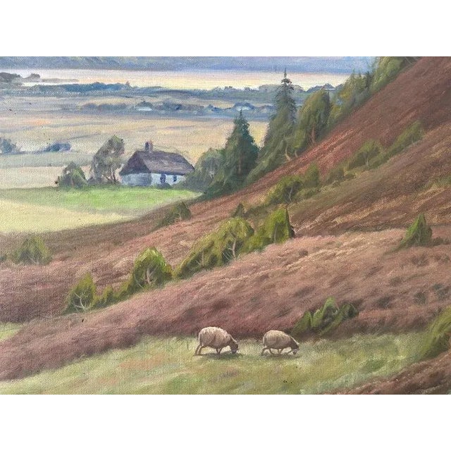 Arts & Crafts Large Early 20th Century Sweeping Pastoral Painting For Sale - Image 3 of 12