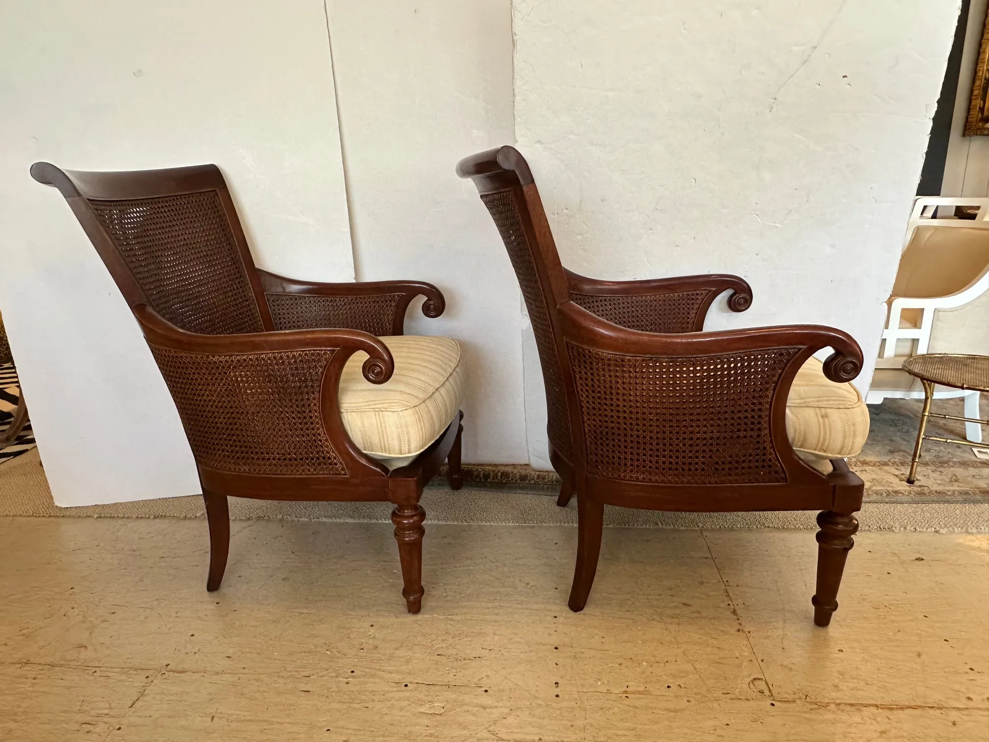 Double Caned Hickory Chair Regency Style Chairs by Mark Hampton -a 