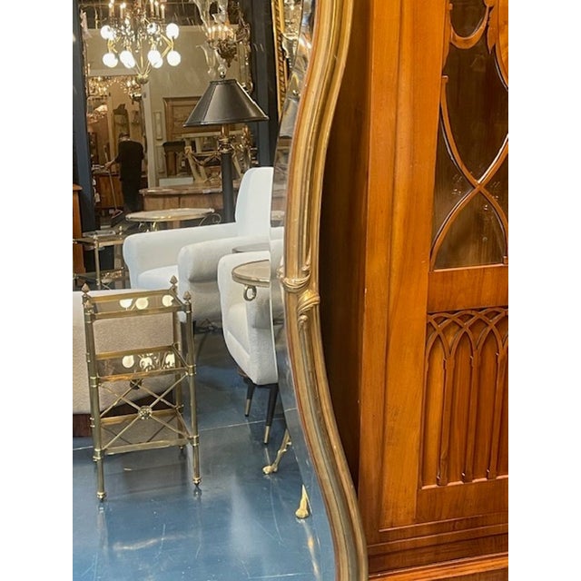 Large 19th C. French Louis XV Giltwood Shaped Mirror For Sale - Image 4 of 9