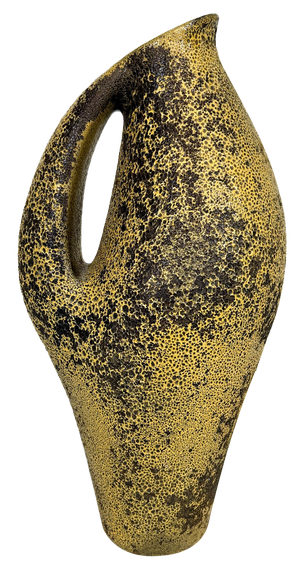 Large Sculptural Fat Lava Ceramic Jar-Shaped Floor Vase, 1950s