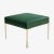 Metal Astor Square Brass Ottoman in Emerald Velvet by Montage For Sale - Image 7 of 7