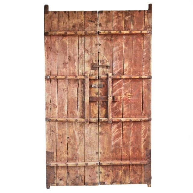 Chinese Vintage Chinese Wood & Iron Door For Sale - Image 3 of 4