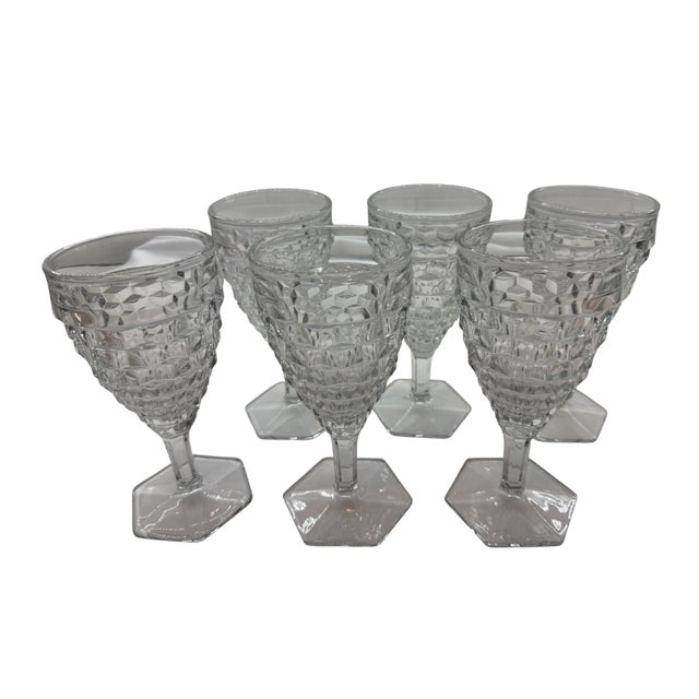 Fostoria Set of 6 American Clear Water Goblets This set of 6 glasses reflect the iconic 2056 pattern by Fostoria. The...