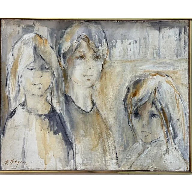 Rare, vintage Mid Century Modern Impressionist Oil painting on canvas, by listed 20th Century modernist artist, Beverly...