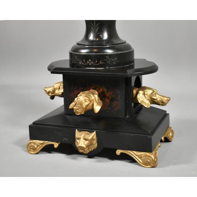 Napoleon III Decorative Gilt and Slate Candelabra For Sale - Image 9 of 15