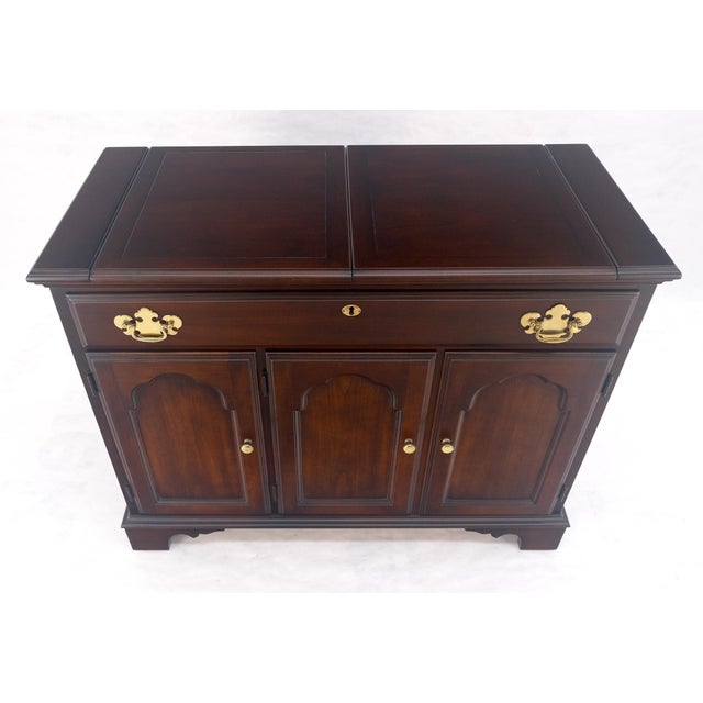 Flip Top Serving Bar cabinet Solid Cherry Bracket Feet MINT