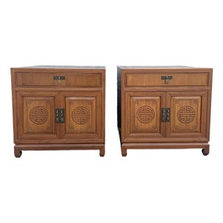 Taiwanese Walnut Cubic Side Tables/Nighstands by Ricardo Lynn - A Pair For Sale