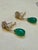GIA Certified 28 Ct Emerald Cabochon & Diamond Drops Hanging Earrings 14 KYG For Sale - Image 10 of 18