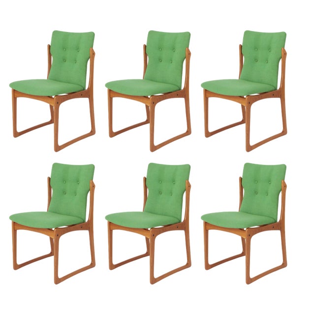 Vintage Danish Teak Dining Chairs from Vamdrup, 1960s, Set of 6 For Sale