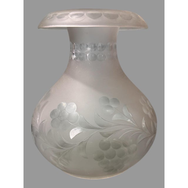 Antique Victorian Gilt Metal Astral Solar Lamp Frosted Grape Etched Shade With Prisms For Sale - Image 9 of 11