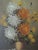 Wood 1960s Oil Painting by Baccie 24 X 28 "California School of Painters" Floral Still Life Scene For Sale - Image 7 of 10