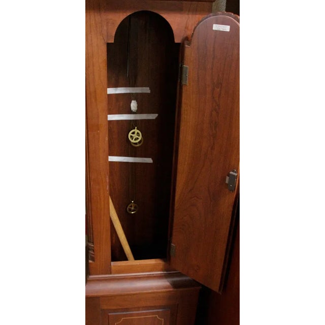Brown Antique Style Mahogany Grandfather Clock Pennsylvania , Ira Lescher & Son For Sale - Image 8 of 12