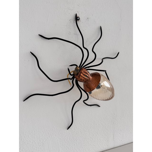 Italian Spider Wall Light Sconce with Yellow Glass Body, 1960s For Sale - Image 11 of 12