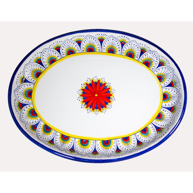 2020s Intreccio Antipastiera (Antipasto Platter) | Hand-Painted Italian Serving Platter From Deruta - 8 pcs For Sale - Image 5 of 6