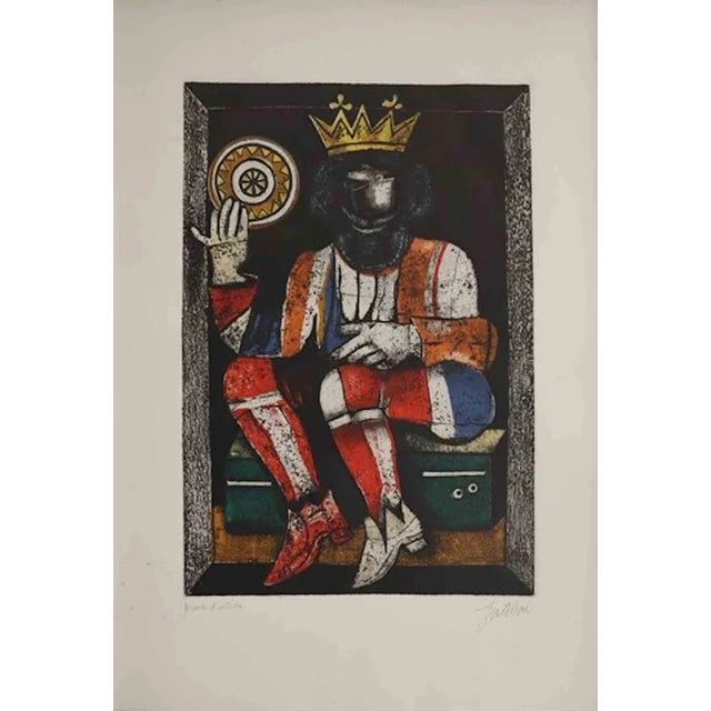 Franco Gentilini, King of Coins, Etching, 1970s For Sale - Image 4 of 4
