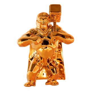 Orange Resin Hammer Kong from Richard Orlinski For Sale