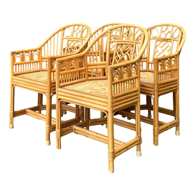 Vintage Brighton Pavillion Rattan Dining Chairs - Set of 4 For Sale