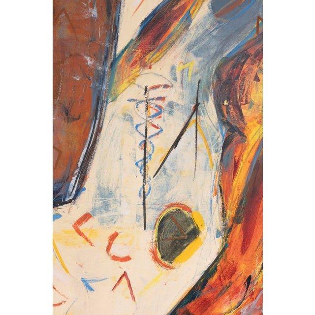 Hermann Lederle Canopic 1985 Signed Oil Painting Figurative Abstract Painting For Sale - Image 9 of 9