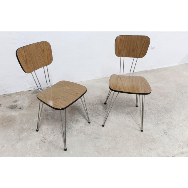Formica Chairs with Brown Eiffel Legs, 1970s, Set of 2 For Sale - Image 11 of 15