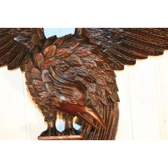 Antique Chippendale Style Mahogany and Giltwood Phoenix Bird Large Wall Mirror For Sale - Image 4 of 9