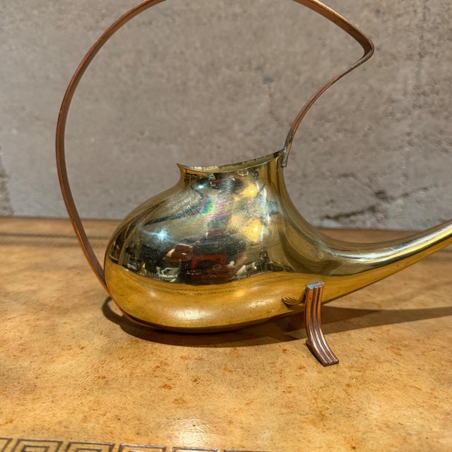 1950s Mid-Century Modern Brass Watering Can Ariosa Carl Aubock Günter Kupetz Era For Sale - Image 5 of 16