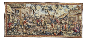 French Jacquard Tapestry with the Flemish Festival Motif in the style of Aubusson, 1970s