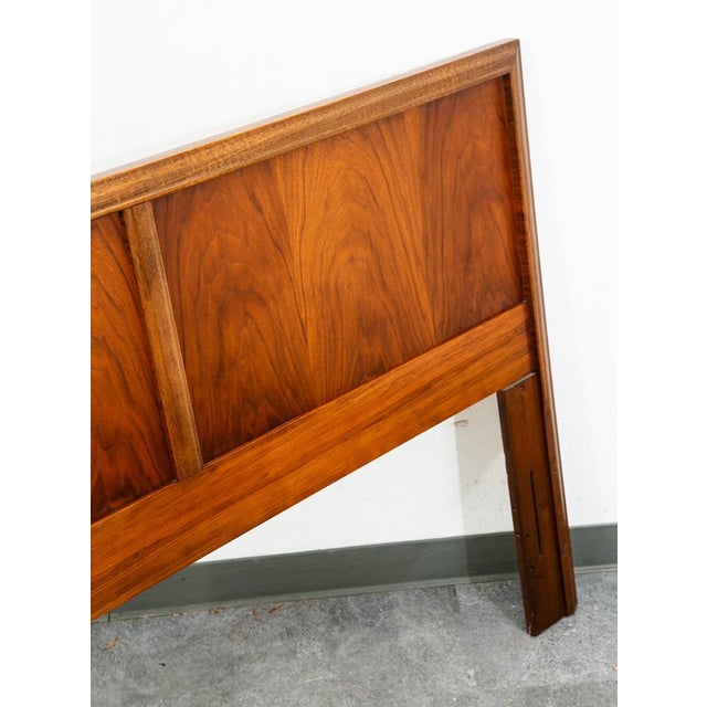 Brown Mid Century Modern Headboard Queen Dixie Bed Frame Walnut MCM Slat Wood Walnut For Sale - Image 8 of 11
