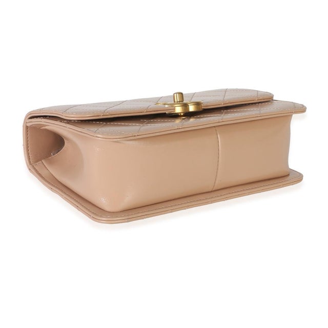 Beige Quilted Calfskin Mini Perfect Fit Flap Bag For Sale In New York - Image 6 of 9