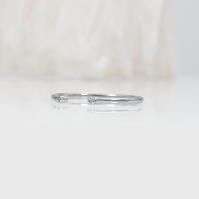 2020s Open Band Stackable Diamond Ring With Natural Diamond Accents in Solid 14k Gold, Size 6.75 For Sale - Image 5 of 8