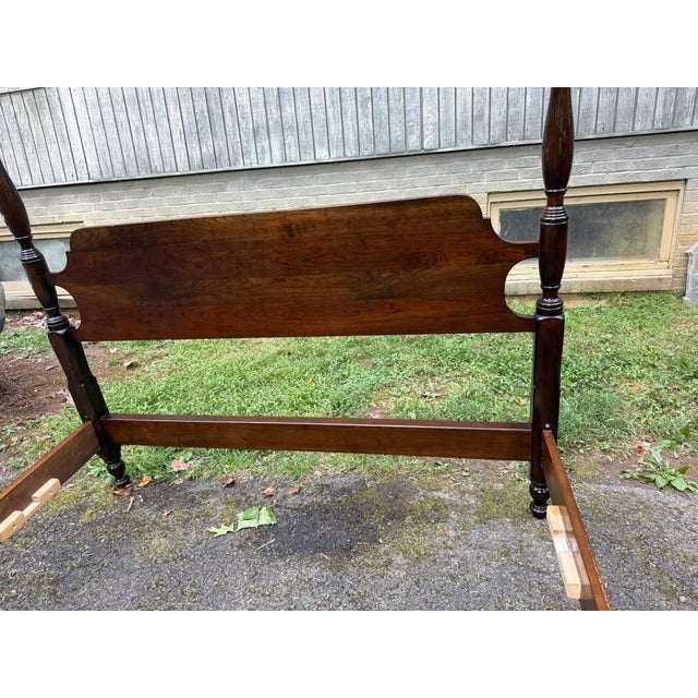 Late 20th Century Vintage Stickley Federal Style 4 Poster Queen Size Bed Frame For Sale - Image 5 of 18
