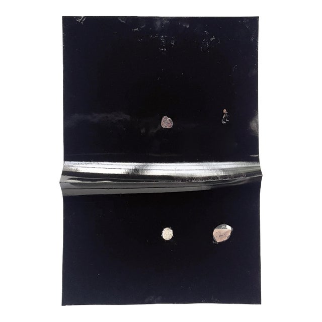 Contemporary Abstract High Gloss Lacquer, Marinage/Paper "Black River #41" by Harald Kröner For Sale