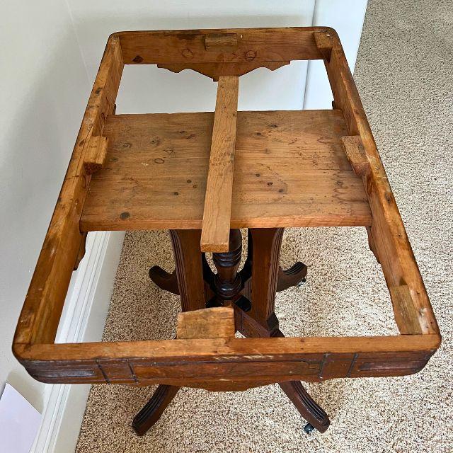 Early 1900s Eastlake Marble Top, Walnut Center Table, by Bassett Table Company For Sale - Image 10 of 12