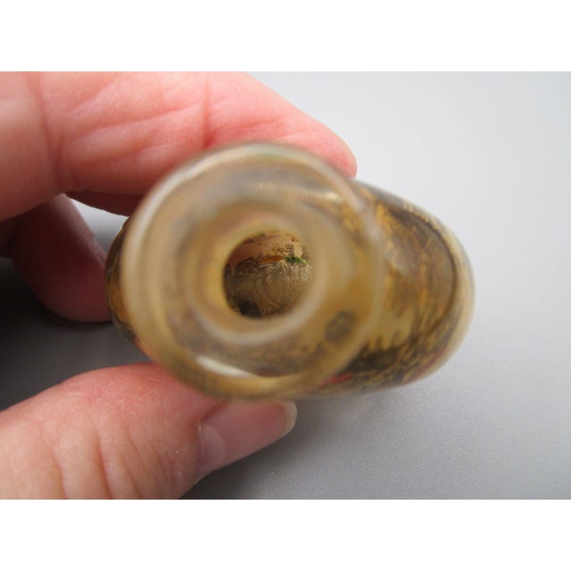 Vintage Eglomise Reverse Hand Painted Glass Snuff Bottle Along the River During the Qingming Festival Qingming Shanghe Tu For Sale - Image 12 of 13