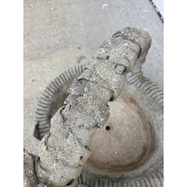 Vintage Cement Garden Planter Basket For Sale - Image 11 of 13