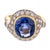 Contemporary 1970s French Gia 8.00 Carat Ceylon Sapphire Diamond 18k Two Tone Gold Cocktail Ring, Size 8.25 For Sale - Image 3 of 8