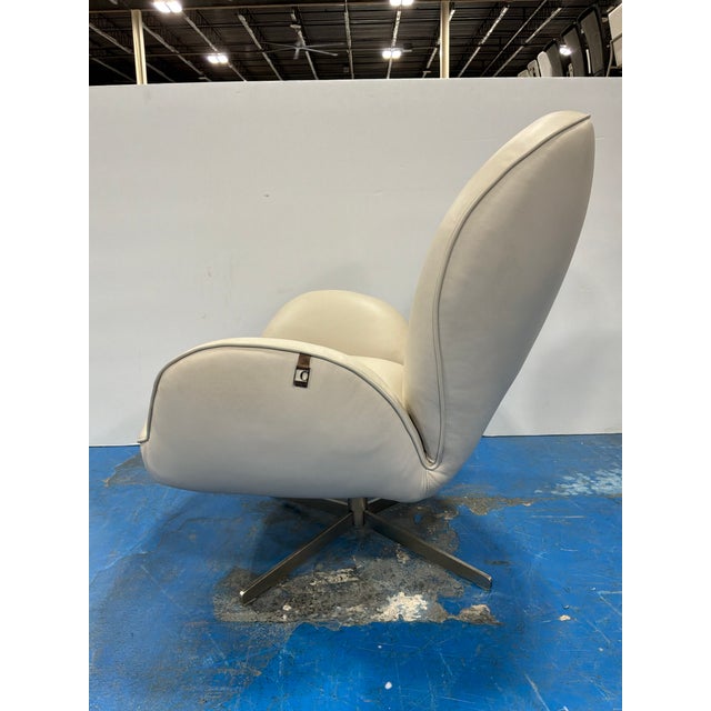 Animal Skin HTL Corian Italian Leather High Back Swivel Chair For Sale - Image 7 of 8