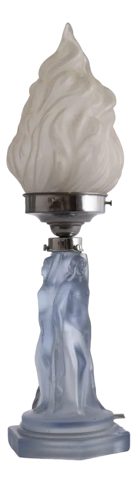 Art Deco Blue Glass Table Lamp