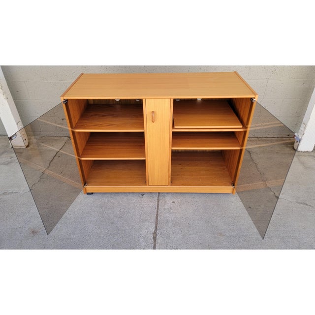 Brown Stereo Cabinet / Credenza Teak Danish Modern For Sale - Image 8 of 15